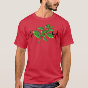 Camiseta Batimento cardíaco da planta basil