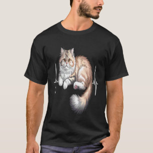 Camiseta Batimento cardíaco de gato persa