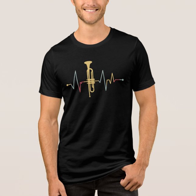 Camiseta Batimento Cardíaco de Trompete (Frente)