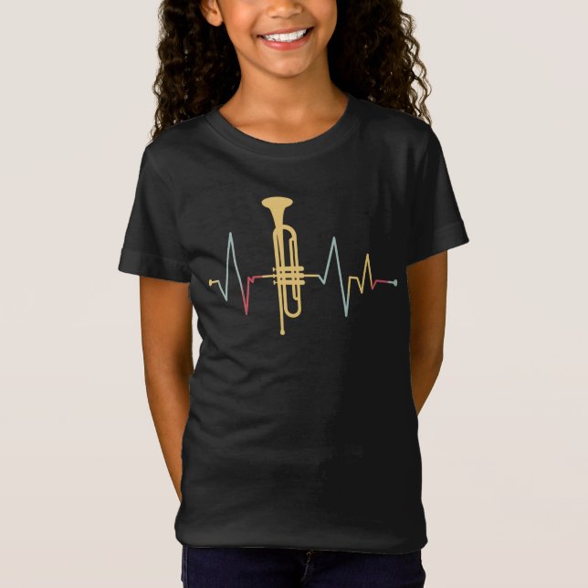 Camiseta Batimento Cardíaco de Trompete (Frente)