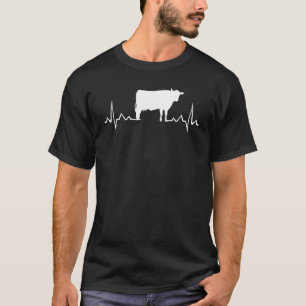 Camiseta Batimento Cardíaco de Vaca para Agricultores e Agr