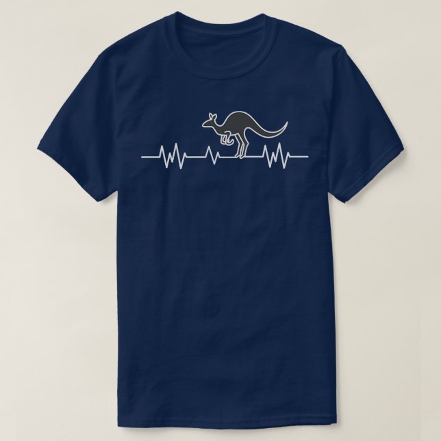 Camiseta Batimento Cardíaco do Kangaroo Australiano Pulse D (Frente do Design)