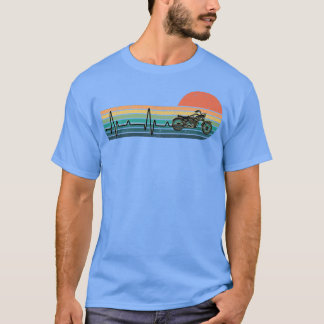 Camiseta batimento cardíaco moto moto moto moto de motocicl