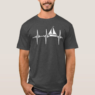 Camiseta Batimento Cardíaco Para Família De Barcos Esportiv