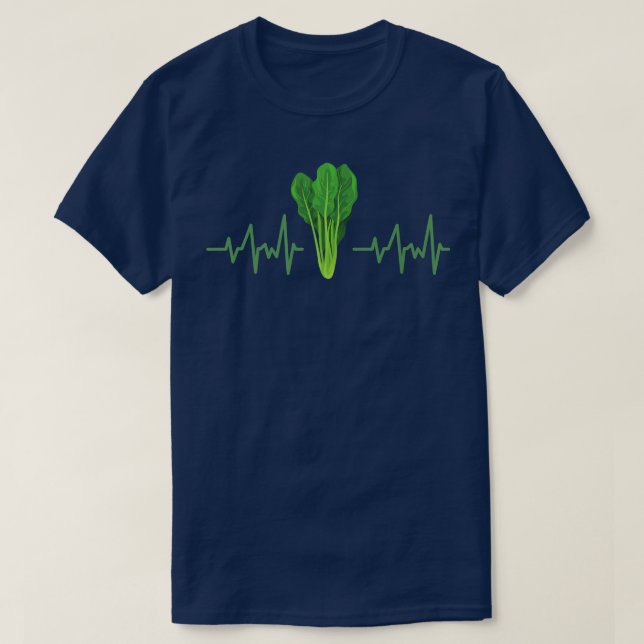 Camiseta Batimento Cardíaco Vegetariano Espinafre-Vegan Gif (Frente do Design)