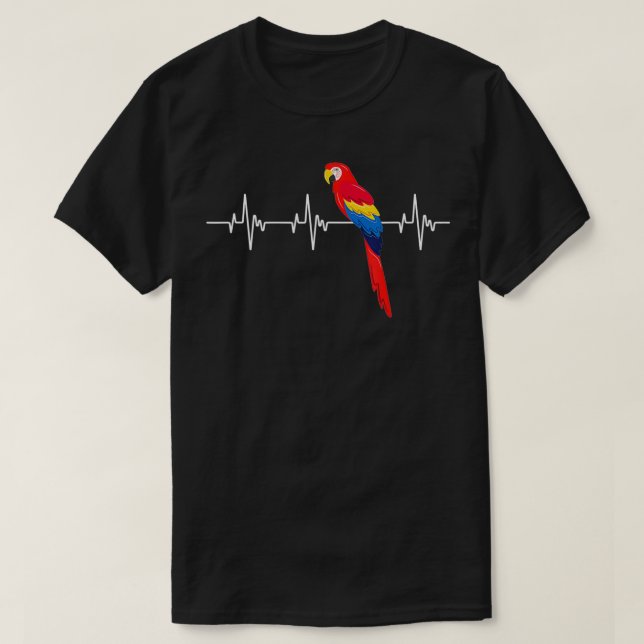 Camiseta Batimento de papagaio Eótico Pássaro Ara Macaw Zoo (Frente do Design)