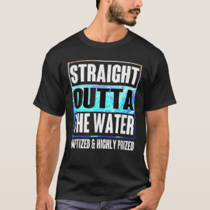 Camiseta Batismo Adultos Crianças Engraçadas Com Água Doce 
