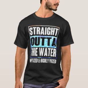 Camiseta Batismo Adultos Crianças Engraçado Fora da Água Ca