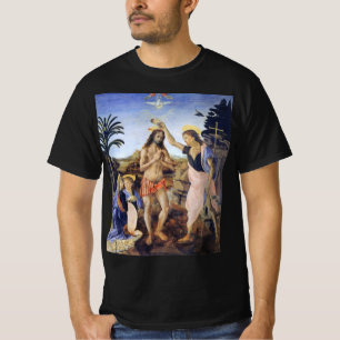Camiseta Batismo do Cristo por Verrochio, Leonardo da Vinci