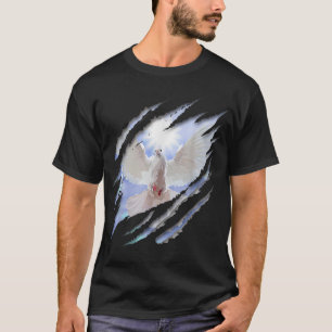 Camiseta Batismo Espírito Santo Pomba Branca Batizada de Cr