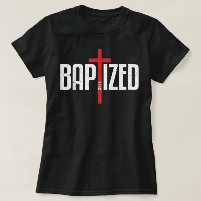 Camiseta Batizado de 2022 Christian Water Baptism Church Gr (Frente do Design)