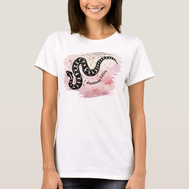 Camiseta Batizado de Bite Massasauga Cobra a Rosa (Frente)