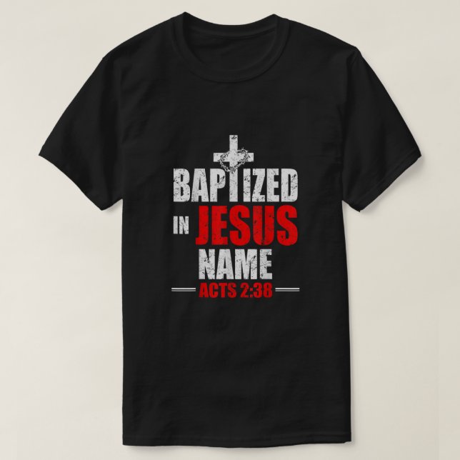 Camiseta Batizado Em Nome De Jesus Atua 238 Batismo Apenas  (Frente do Design)