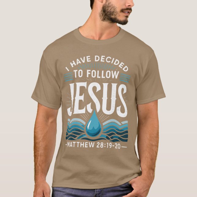 Camiseta Batizado Eu Decidi Seguir Jesus Batismo fr (Frente)