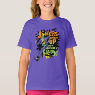 Camiseta Batman   Joker's Goblin' Up All of Gotham's Candy