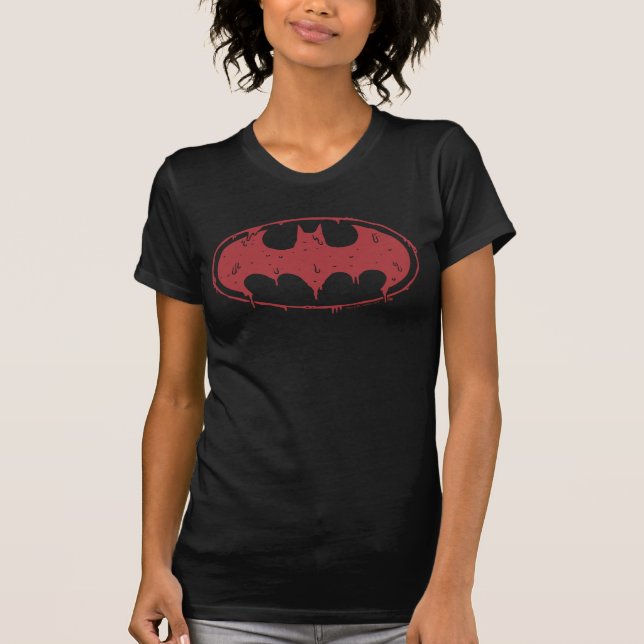 Camiseta Batman | Logotipo vermelho Oozing (Frente)