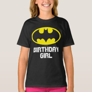 Camiseta Batman   Rapariga de aniversário - Nome e idade