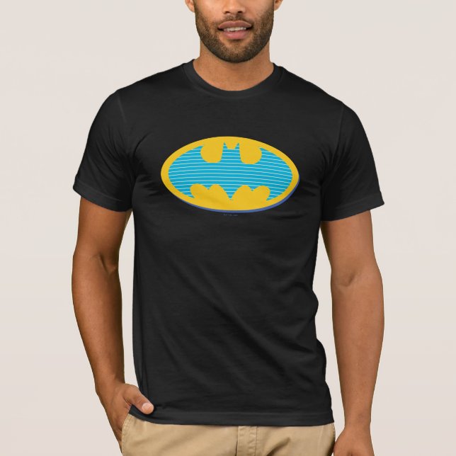 Camiseta Batman | Símbolo de faixas cianas (Frente)