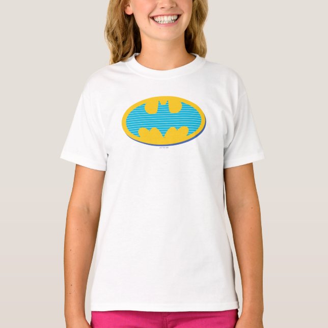 Camiseta Batman | Símbolo de faixas cianas (Frente)