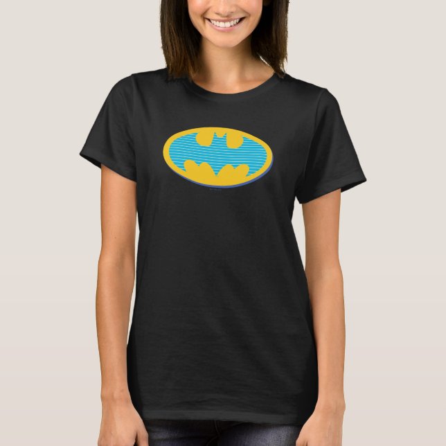 Camiseta Batman | Símbolo de faixas cianas (Frente)