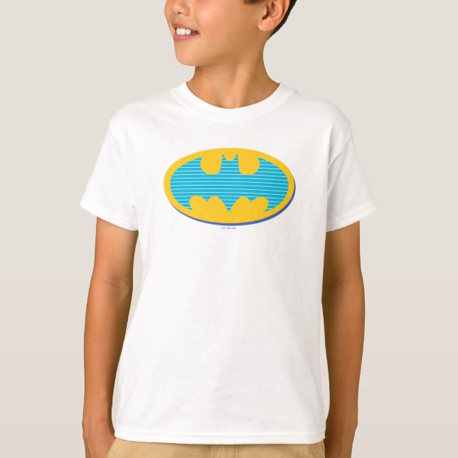 Camiseta Batman | Símbolo de faixas cianas (Frente)