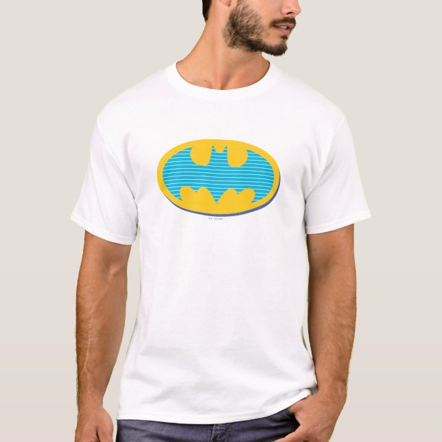 Camiseta Batman | Símbolo de faixas cianas (Frente)