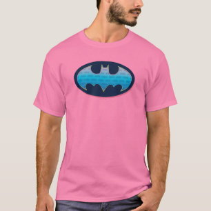 Camiseta Batman   Símbolo rosa e azul