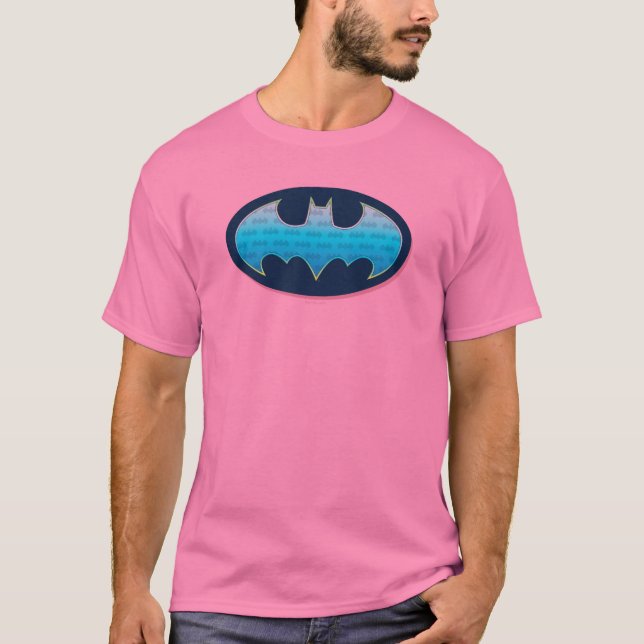 Camiseta Batman | Símbolo rosa e azul (Frente)