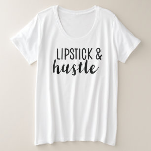 Camiseta Batom e Hustle Sassy Camisa-T de Mulheres