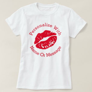 Camiseta Batom PERSONALIZADO Beijo (vermelho)