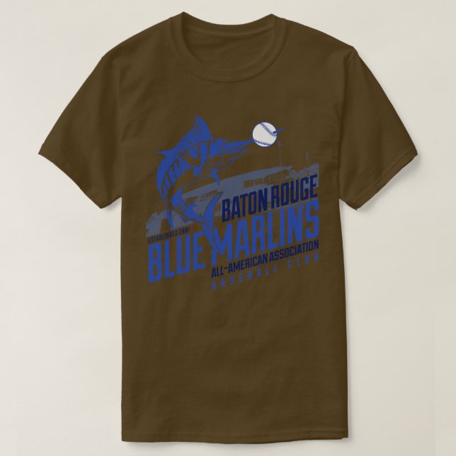 Camiseta Baton Rouge Blue Marlins (Frente do Design)