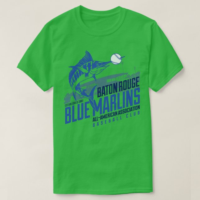 Camiseta Baton Rouge Blue Marlins (Frente do Design)
