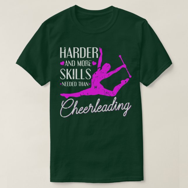Camiseta Baton Twirling Harder Cheerhead Majorette (Frente do Design)