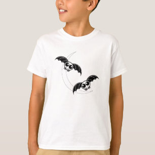 Camiseta Bats de Halloween bonitos com lua