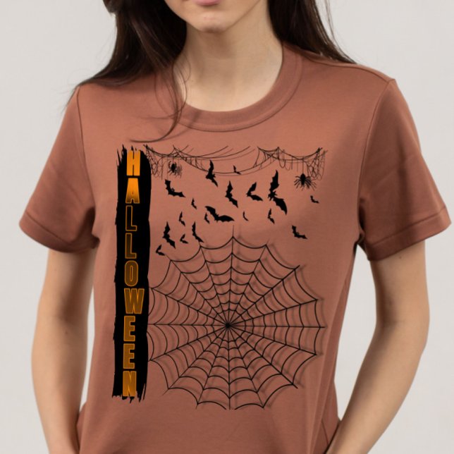 Camiseta Bats de Halloween minimalistas (Criador carregado)
