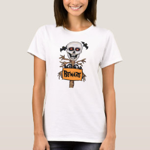 Camiseta Bats de Sinais de Árvore Crânio Assustador