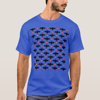 Camiseta Bats E Corações De Halloween Bonitos