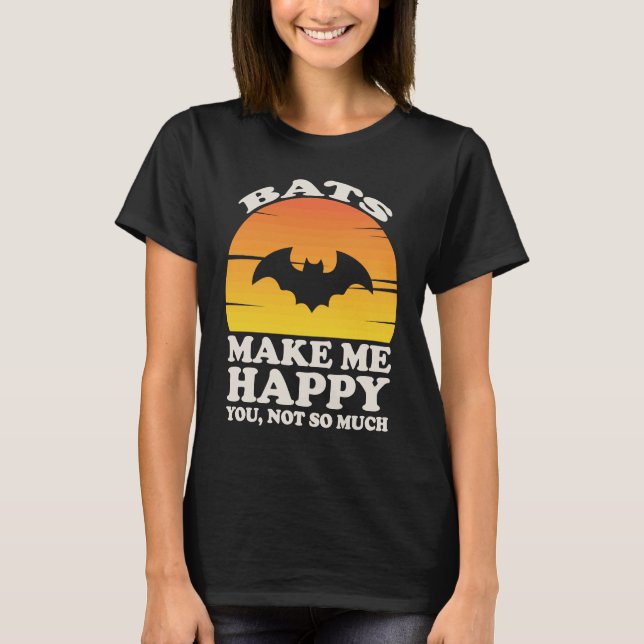 Camiseta Bats Make Me Happy, Bat Clothes, Bat (Frente)