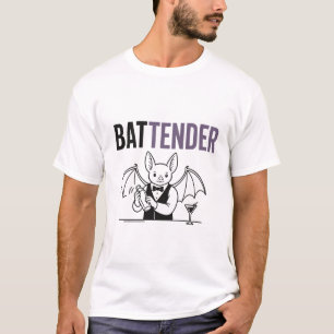 Camiseta Battender – Piada de Morcego Barman Engraçada