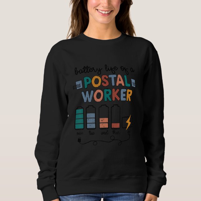 Camiseta Battery Life Of A Postal Worker  Mailman Humor Pos (Frente)