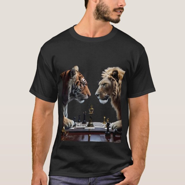 Camiseta Battle of Kings: Tiger vs Lion Chess Duel" (Frente)