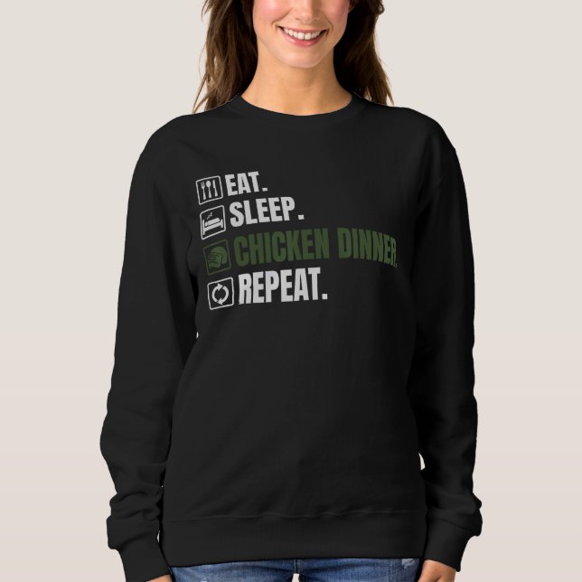 Camiseta Battle Royale Eat Sleep Chicken Dinner Repeat Men  (Frente)