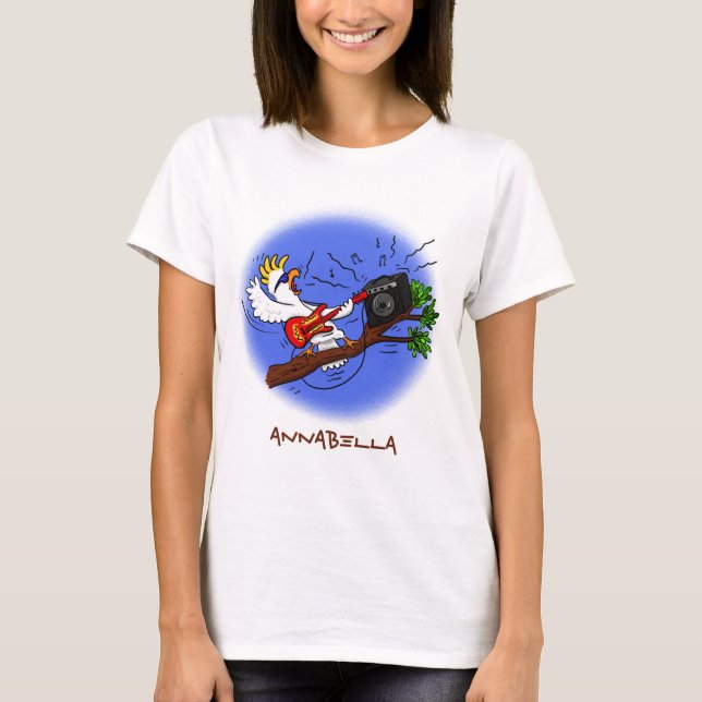 Camiseta Batuta engraçada tocando cartoon de violão (Frente)