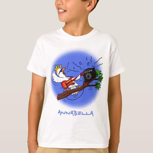 Camiseta Batuta engraçada tocando cartoon de violão (Frente)