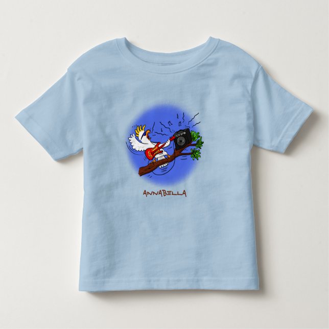 Camiseta Batuta engraçada tocando cartoon de violão (Frente)