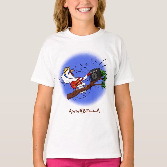 Camiseta Batuta engraçada tocando cartoon de violão (Frente)