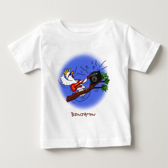 Camiseta Batuta engraçada tocando cartoon de violão (Frente)
