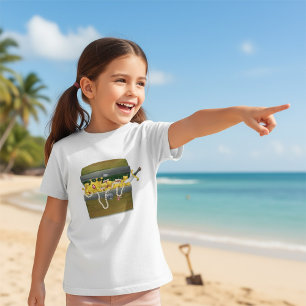Camiseta Baú de Tesouro Pirata com Joias e Espada