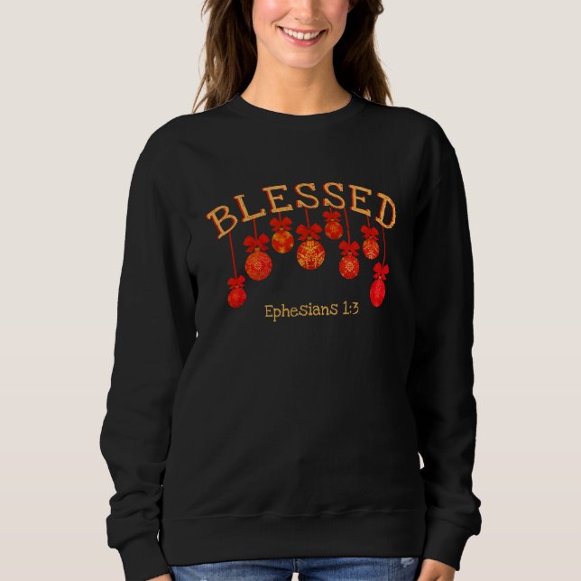 Camiseta Baubles Christian Christmas BLESSED (Frente)