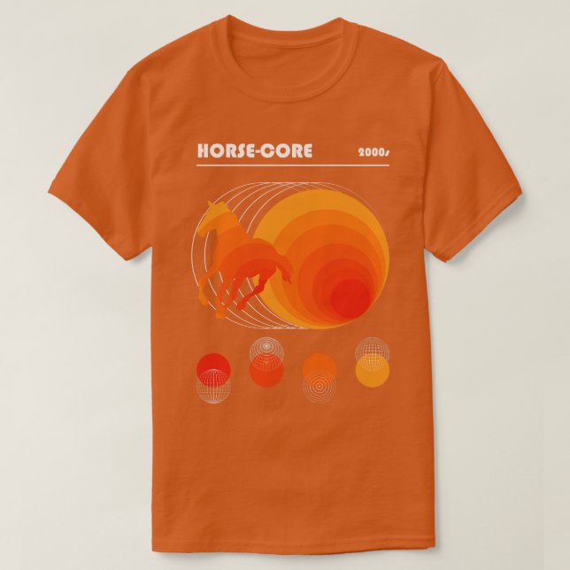 Camiseta Bauhaus Horse Core Orange, de branco (Frente do Design)
